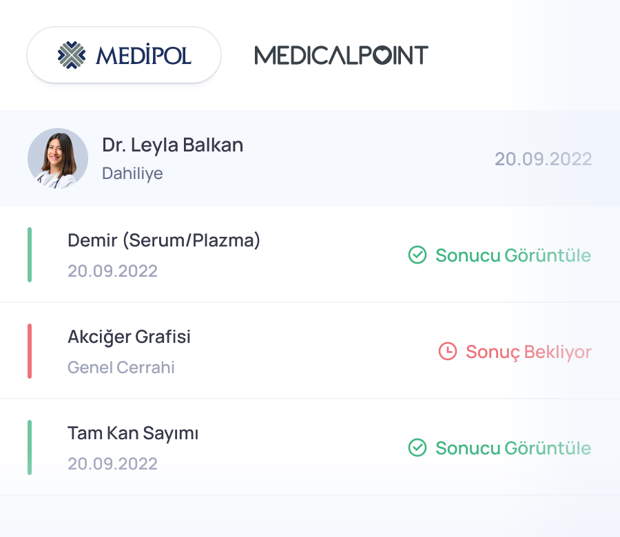 Tıbbi Sonuçlar Resmi